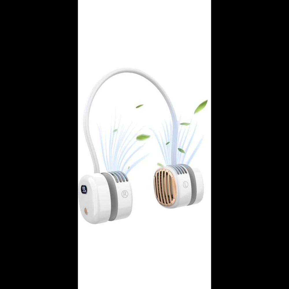 Portable Neck Fan.Hands Free Portable 3 Speeds Bladeless, 360°Adjustable (white)